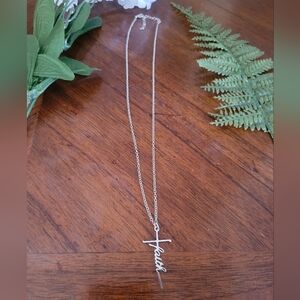 Faith Necklace Stainless Steel Cross Gift Holiday Motivational Encouargment NEW